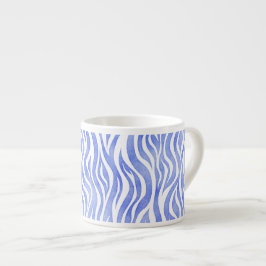 Denim Blue Watercolor Zebra Print Espressotasse
