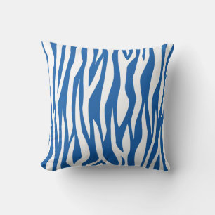 Denim Blue Zebra Print Kissen