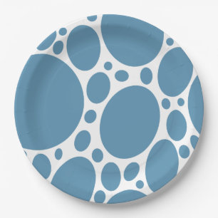 Denim Bule Bubbles Pappteller