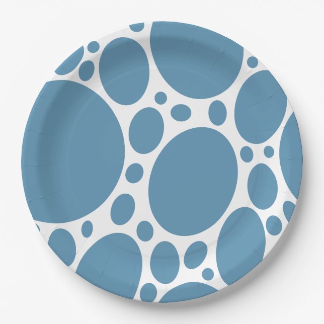 Denim Bule Bubbles Pappteller (Vorderseite)