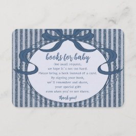 Denim Coquette Bow Blue Jean Baby Books for Baby Begleitkarte
