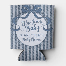 Denim Coquette Bow Blue Jean Baby Shower Favor Dosenkühler