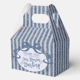 Denim Coquette Schleife Blue Jean Baby Geburtstags Geschenkschachtel