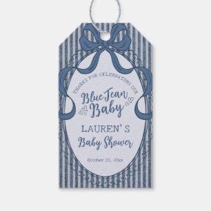 Denim Coquette Schleife Blue Jean Baby Shower Gesc Geschenkanhänger
