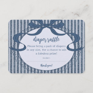 Denim Coquette Schleife Blue Jean Baby Windel-Raff Begleitkarte