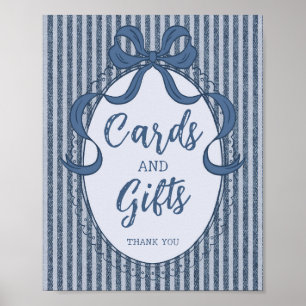 Denim Coquette Schleife Blue Jean Karten und Gesch Poster