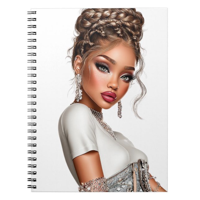  Denim Corset Glam Girl Spiral Photo Notebook Notizblock (Vorderseite)