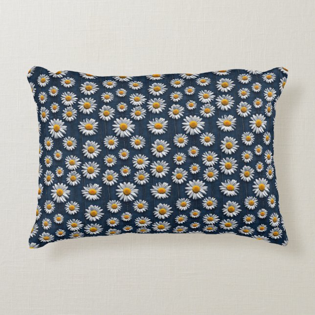 Denim-Daisies Dekokissen (Vorderseite)