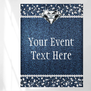 Denim-Diamant-Willkommensschild Poster