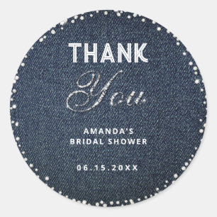 Denim-Diamanten-Glitter-Rhinstone-Brautschluss-Dan Runder Aufkleber