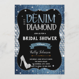 Denim Diamants et perles Invitation