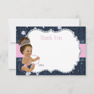 Denim & Diamonds Baby Shower Dankeskarte