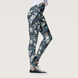 Denim & Diamonds Bling Edelstein Glam Schmuck Leggings