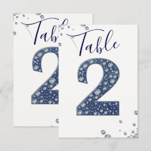 Denim & Diamonds Bling Étincelle Numéro de Table 2