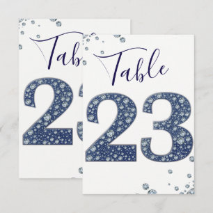 Denim & Diamonds Bling Étincelle Numéro de table 2