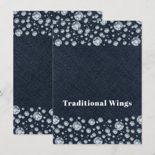 Denim & Diamonds Bling Glitzer-TISCH SPEISE ZELT Einladung
