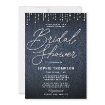 Denim Diamonds Calligraphy Elegant Brautparty