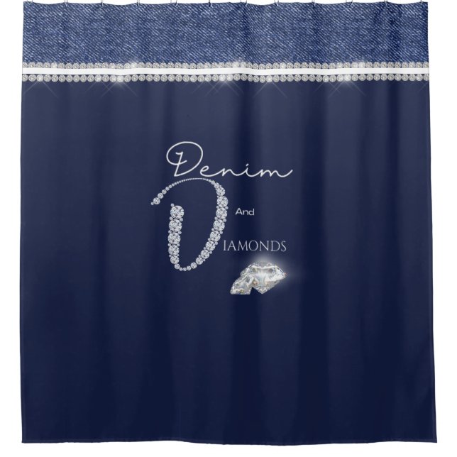 Denim & Diamonds Duschvorhang (Vorderseite)
