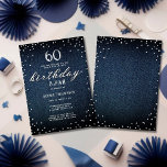 Denim Diamonds Elegant Rustic 60. Geburtstagsparty Einladung<br><div class="desc">Eine einfache,  moderne,  elegante und schicke Geburtstagsgeschenk-Einladung mit blauem denim Hintergrund,  das Wort BIRTHDAY mit weißen Diamanten (simuliert,  nicht echte Diamanten) und in modernen Kalligrafien-Schrift,  und rustikale Typografie in Weiß. Ein schicker "Denim and Diamonds" Design für eine junge Frau an ihrem 60. Geburtstag!</div>