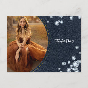 Denim & Diamonds Foto Postcard Party Einladung