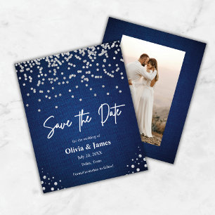 Denim & Diamonds Foto Wedding Save the Date Card