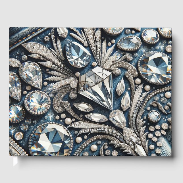 Denim & Diamonds Gemstone Bling Jean Gästebuch (Vorderseite)
