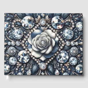 Denim & Diamonds Glam Bling Rose Jewels Gästebuch