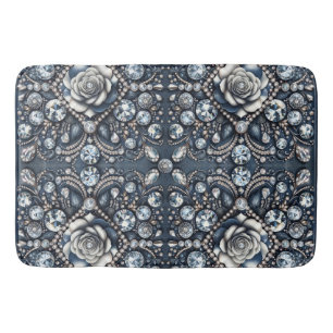 Denim & Diamonds Glam Bling Rose Juwelen Badematte