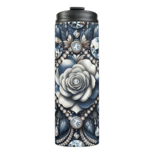 Denim & Diamonds Glam Bling Rose Juwelen Thermosbecher