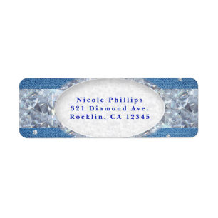 Denim & Diamonds Glam Scattered Bling Einladung