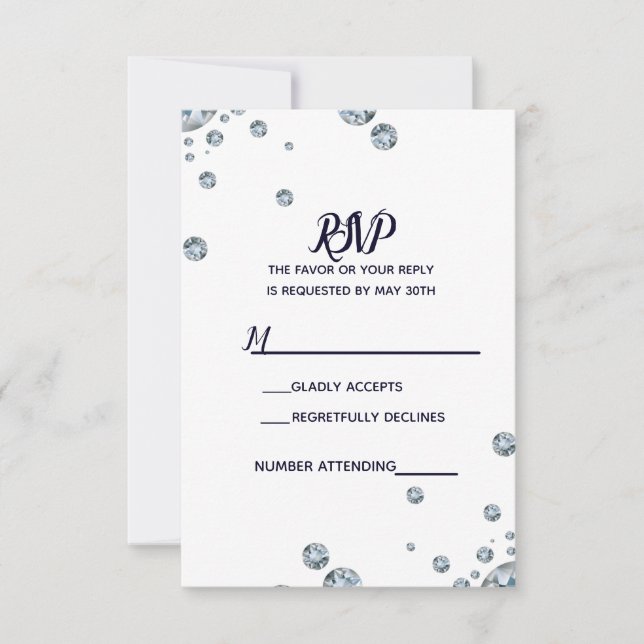 Denim & Diamonds Leather Bling Glam Jean UAWG RSVP Karte (Vorderseite)