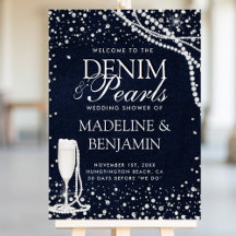 Denim Diamonds Pearls Bubbly Couple Dusche Willkom