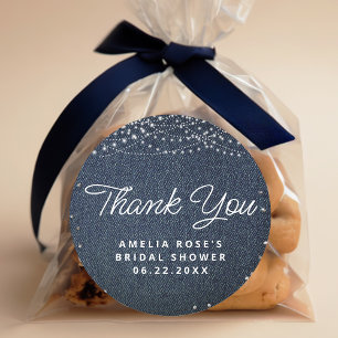 Denim Diamonds Rustic Lights Danke Runder Aufkleber
