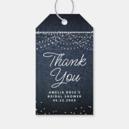 Denim Diamonds Rustic Lights Script Vielen Dank Geschenkanhänger