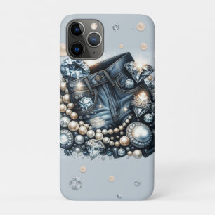 Denim Diamonds und Perlen Jeans Bling Case-Mate iPhone Hülle