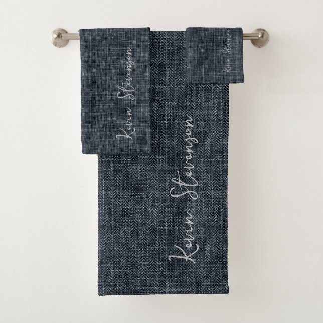 Denim dunkelgrau badhandtuch set (Insitu)