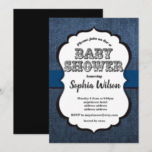 Denim Einladung , Babydusche