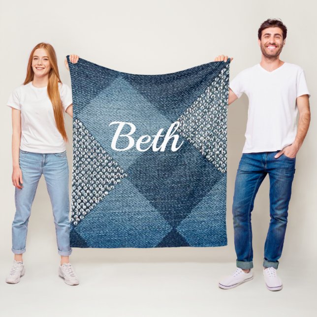 Denim entwarf personalisieren fleecedecke (Beispiel)