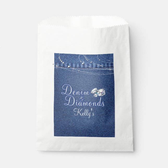 Dénim et Diamonds Party, Sacs de fête personnalisé (Devant)