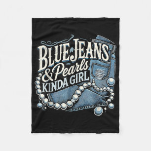Denim Fabric Blue Jeans Pearls Skinny Jeans Lover Fleecedecke