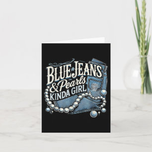 Denim Fabric Blue Jeans Pearls Skinny Jeans Lover Karte
