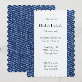 Denim Fabric, Denim Texture, Blue Denim, Birthday Einladung