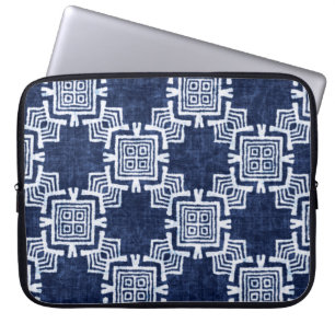 Denim farbige Stammesmuster Laptopschutzhülle