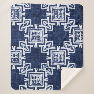 Denim farbige Stammesmuster Sherpadecke
