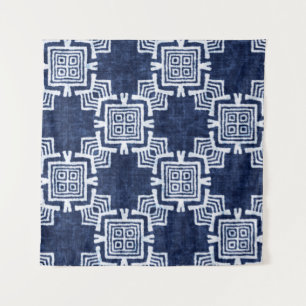 Denim farbige Stammesmuster Wandteppich