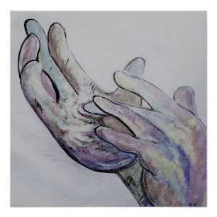 Denim-Farbton ASL Jesus Poster