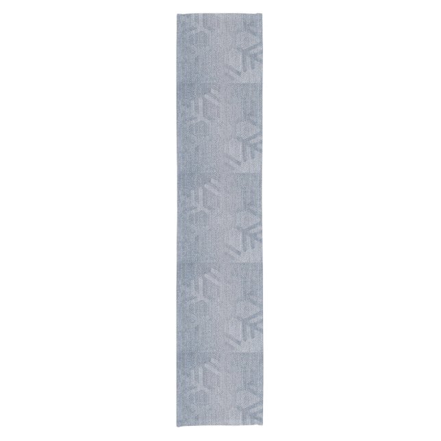 Denim Fashion Snowflakes Kurzer Tischläufer (Vorderseite)