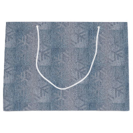 Denim Fashion Weihnachtsschneeflocken Muster Große Geschenktüte