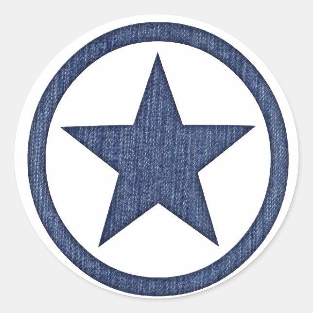 Dénim foncé tissu Western Star Badge Stickers (Devant)