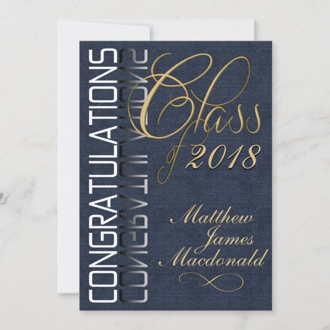 Denim Formal Graduation Party Invitation (Devant)